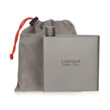 Фляга титановая для алкогольных крепких напитков Lixada titanium 170 мл с воронкой и чехолм