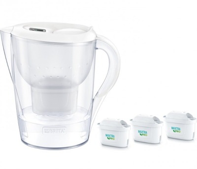 Фильтр-кувшин BRITA Marella Memo белый + 3 картриджа световая LED индикация 2.4 л Германия