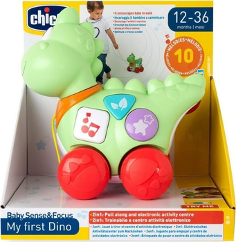 Zabawka interaktywna do ciągnięcia Chicco Baby Sense&Focus Mój pierwszy Dinozaur (8058664176441)