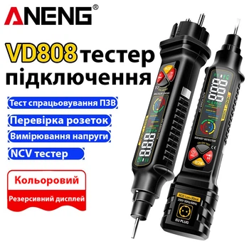 Тестер розеток анализатор цепей ANENG VD808 Black индикатор напряжения и детектор утечки NCV