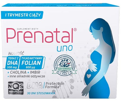 Suplement diety NutroPharma Prenatal Uno 30 kapsułek witamino-mineralnych + 30 kapsułek DHA (5904161800934)