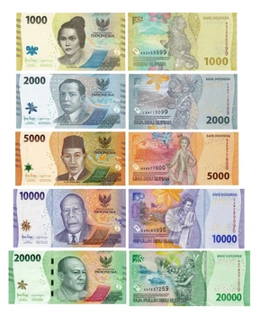 Набір 5 банкнот 1000, 2000, 5000, 10000, 20000 рупій Індонезія 2022 рік UNC