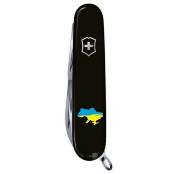 Ніж Victorinox Climber Ukraine 91 мм 14 функцій чорний Карта України