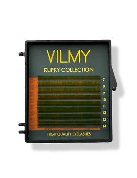 Вії Vilmy Klipky color Mix 8 ліній зелені C 0.07 7-14 мм