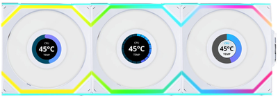 Zestaw wentylatorów Lian Li Uni Fan SL Wireless LCD 120 Reverse Blade White (LULI-102)
