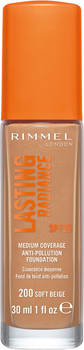 Podkład rozświetlający Rimmel Lasting Radiance Spf 25 200 Soft Beige 30 ml (3614226493675)