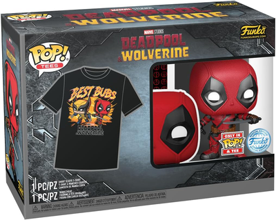 Набір Funko Pop! & Tee Deadpool & Wolverine Фігурка Bobble-Head Deadpool & Wolverine Best Bubs + футболка розмір XL 81735 (889698817356)