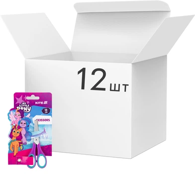 Упаковка ножниц Kite My Little Pony детские с резиновыми вставками 13 см х 12 шт (LP25-123)