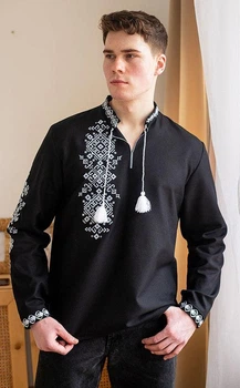 Вишиванка чоловіча vishivano4ka 3046-5 46 чорна