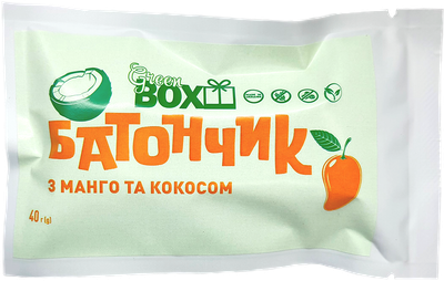 Батончик Green Box «з Манго та Кокосом» 40г