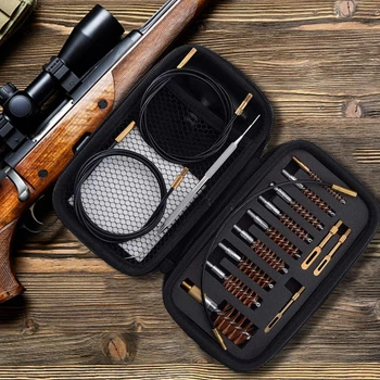 Набор для чистки оружия ClefersTac C018, 18 предметов, для AK, AR15, M16, пистолетов, чехол