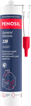 Багатоцільовий силіконовий нейтральний клей-герметик Penosil General Silicone 339 310 мл Прозорий (H4896)