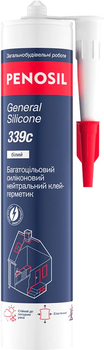 Багатоцільовий силіконовий нейтральний клей-герметик Penosil General Silicone 339c 310 мл Білий (H4897)