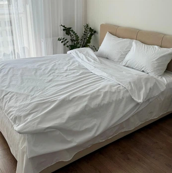 Комплект постельного белья LavSon Ранфорс Поплин Lux King Size 220х240 Белый
