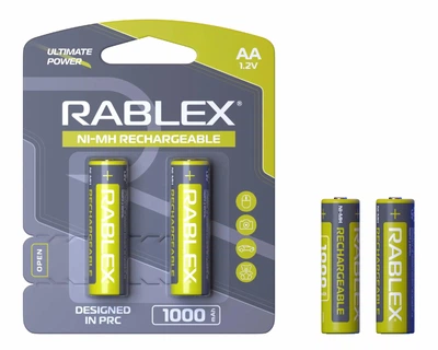 Акумулятор Rablex HR06/AA 1000mAh, на блістері 2шт (ціна за 2шт)