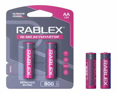 Акумулятор Rablex HR06/AA 800mAh, на блістері 2шт (ціна за 2шт)
