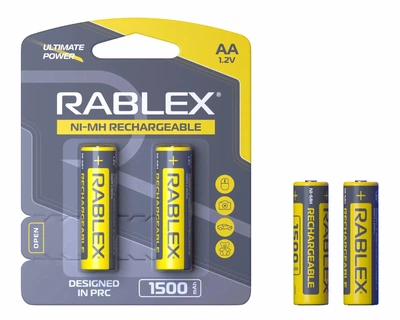 Акумулятор Rablex HR06/AA 1500mAh, на блістері 2шт (ціна за 2шт)