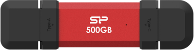 SSD диск Silicon Power DS72 500GB USB Type-A/USB Type-C Red (SP500GBUC3S72VPR)