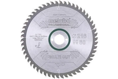 Пиляльний диск МЕТАБО 216*30, Z60 FZ/TZ, 5°NEG. MULTI CUT 628083000