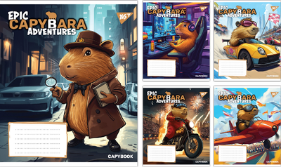 Набір зошитів учнівських Yes Epic Capybara А5 24 аркуші Лінія 20 шт (767797)