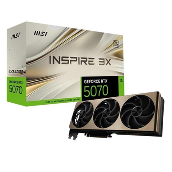 Відеокарта MSI RTX 5070 12G INSPIRE 3X OC (RTX 5070 12G INSPIRE 3X OC) (GDDR7, 192 bit, PCI-E v5.0 x16)