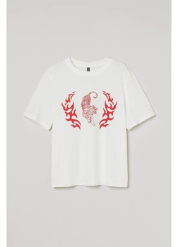 Футболка H&M XS Білий 0926694_тигр