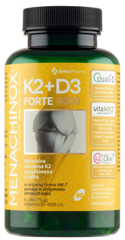 Suplement diety Xenico Pharma Menachinox K2 + D3 Forte 4000 j.m. 90 kapsułek (5905279876903)