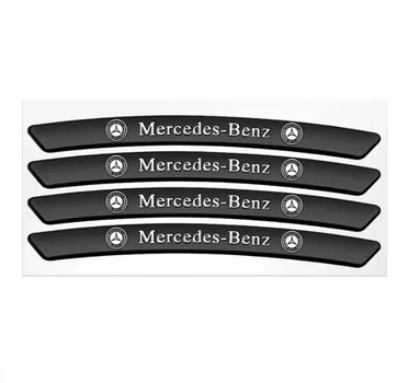 Эмблема обода колеса Mercedes-Benz 4шт алюминий наклейка на диски (скотч) черные