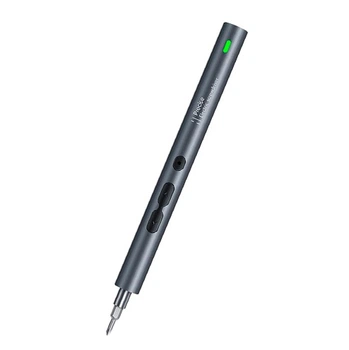 Электроотвертка реверсивная с набором бит 4мм 24шт алюминиевая 350mAh Grey (677124)