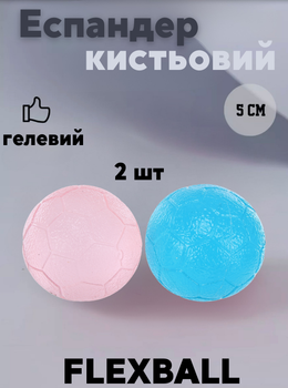 Еспандер кистьовий гелевий М'яч 2штуки ø50мм BODY SCULPTURE FLEXBALL BJBB-9131-B2 (TPR, d-50мм, синій, рожевий)