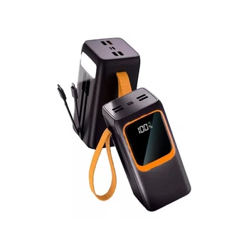 Портативное зарядное устройство (Повербанк) Aspor A350 50000 mAh (4USB/Type-C/Lightning/22.5W) - черный