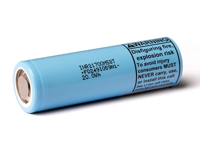 Аккумулятор 21700 Li-Ion LG INR21700-M58T, 5600mAh, 12.5A, 4.2/3.6/2.5V, Cyan