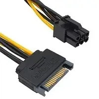 Кабель питания для видеокарт SATA 15-pin штекер - 6-pin Card power TCOM 15см