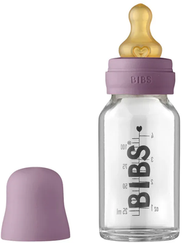 Скляна дитяча пляшечка BIBS Baby Glass Bottle повний комплект Dusky Lilac, 120 ml