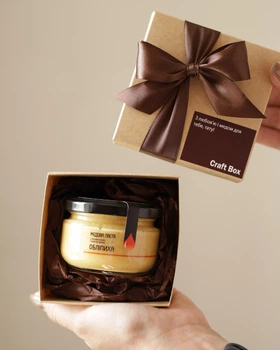 Craft Box для тата з особливим написом. 1 смак медової пасти 140 г. (подарунок на День батька). TM Honey Life