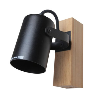 Светильник настенно-потолочный бра ETRON WoodLine Spot GU10 1x35Вт натуральный/черный 1-EDR-8600