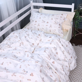 Комплект детского постельного белья Mirson 110х140 см Kids Time 22-1422 Warm toys Сатин (2200011186924)