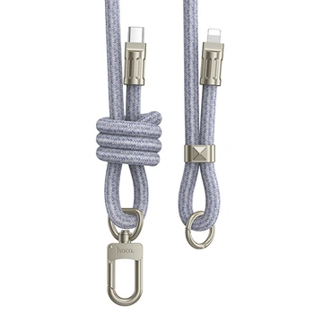 Дата кабель-шнурок HOCO GH7 Elegant Type-C to Lightning (1.8m) (Denim Blue) (209748)
