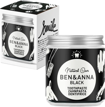 Натуральная зубная паста без фтора Ben & Anna Natural Toothpaste Black с углем отбеливающая 100 мл (4260491220509)