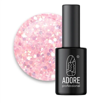 Гель-лак Adore Professional Glam Pop G-03 Fergie розовый с сиреневым глиттером 7.5 мл (2101030039317)