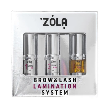 Набор для ламинирования бровей и ресниц ZOLA Brow&Lash Lamination System 1 2 3 10 мл (4820227160198)