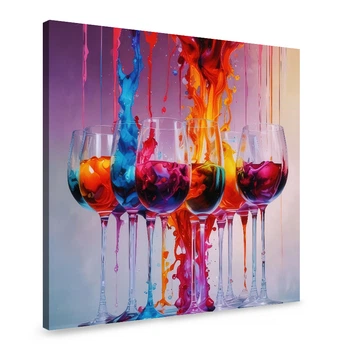 Картина на холсте Разноцветные вина 50x50 см (302ML_M)