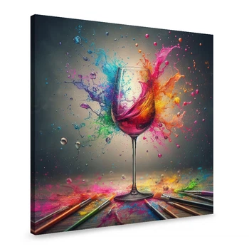 Картина на холсте Взрывная винная абстракция 80x80 см (303ML_L)