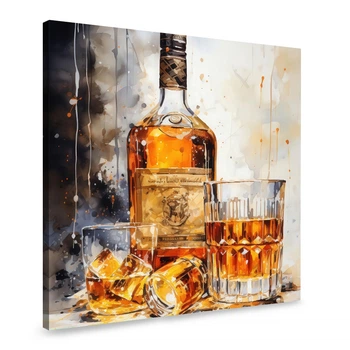 Картина на холсте Натюрморт элитный виски 80x80 см (306ML_L)