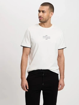Футболка бавовняна довга чоловіча Cross Jeans 16057-008 L Біла (8697319728040)