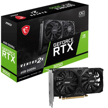 Видеокарта MSI GeForce RTX3050 6Gb VENTUS 2X E OC (RTX 3050 VENTUS 2X E 6G OC)