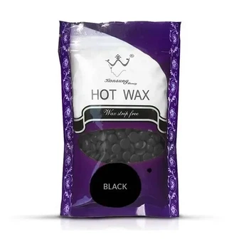 Цветной воск в гранулах Hot Wax 300 грамм Черный для ног, рук, тела, бикини, подмышек, шеи и декольте, ягодиц, спины