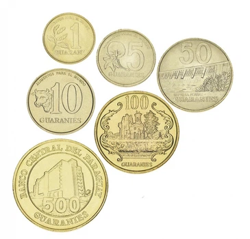 Набор монет Парагвай набор из 6 монет 1990-2002 UNC 1, 5, 10, 50, 100, 500 гуарани