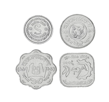 Набор монет Бангладеш набор из 4 монет 1974-2013 AU-UNC 1, 5, 10, 25 пойша