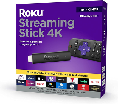 Медіаплеєр приставка Roku Streaming Stick 4K (3820EU) — HDMI, Wi-Fi, 4K, Dolby Vision, HDR10+, AirPlay, Google Home, Alexa